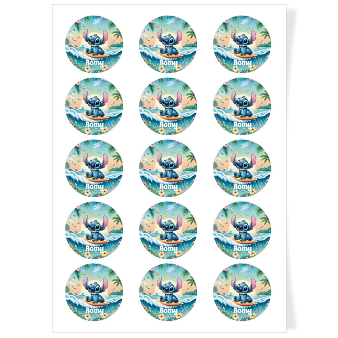Disques Cupcake  personnaliser - Stitch Hawa 