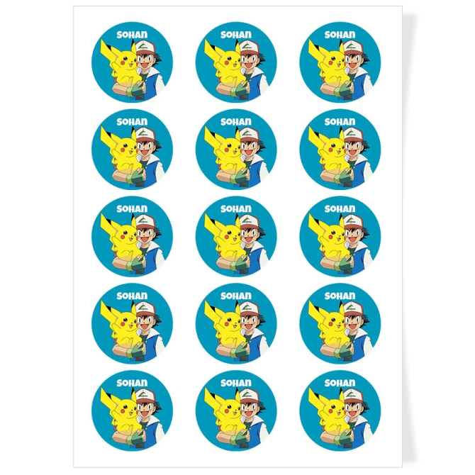 Disques Cupcake  personnaliser - Pokmon Sacha 