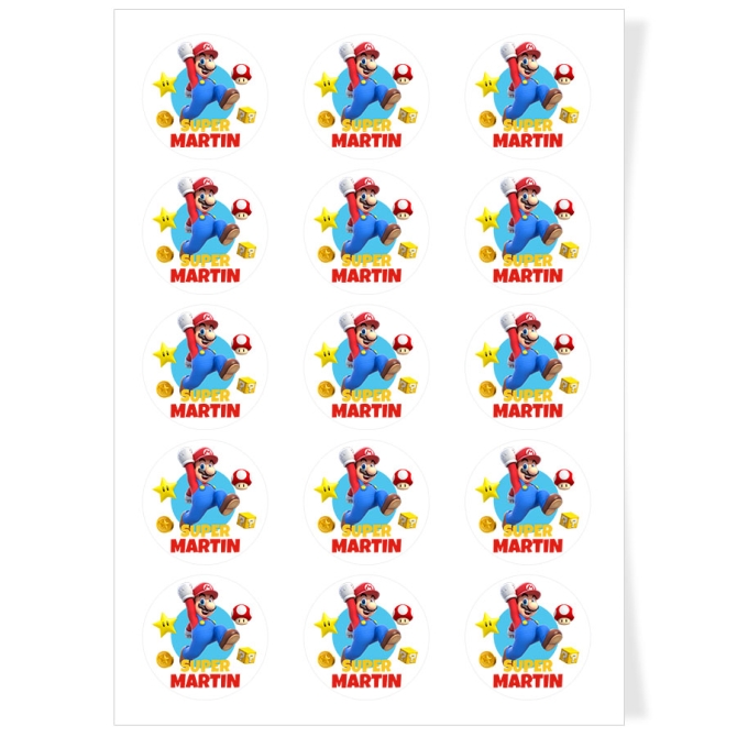 Disques Cupcake  personnaliser - Mario 