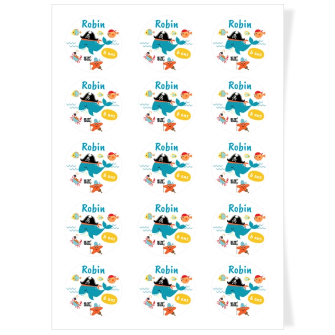 Disques Cupcake  personnaliser - Baleine Pirate 