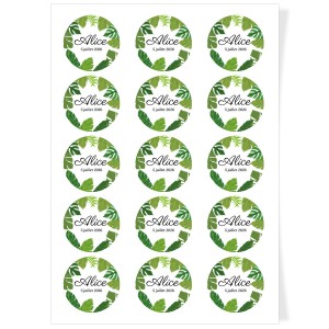Disques Cupcake  personnaliser - Feuilles Tropicales