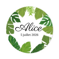 Disques Cupcake  personnaliser - Feuilles Tropicales. n2