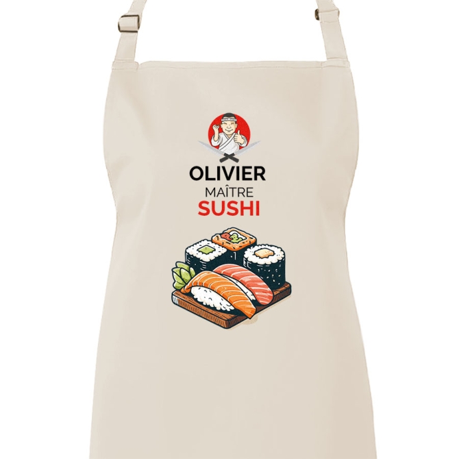 Tablier Adulte  personnaliser - Matre Sushi 