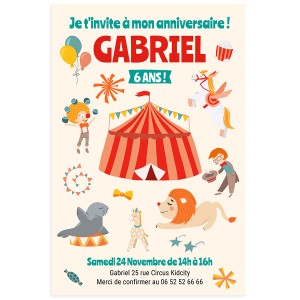 Invitation  personnaliser - Cirque