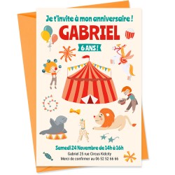 Invitation  personnaliser - Cirque. n1