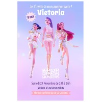 Invitation � personnaliser - Kpop Demon Hunters pastel