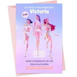 Invitation � personnaliser - Kpop Demon Hunters pastel. n�1