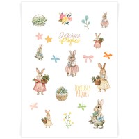 Planche de tatouages � personnaliser - Famille Lapin