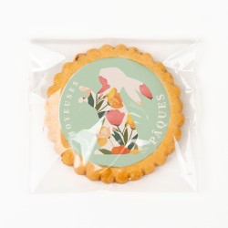 Biscuit personnalis� - Lapin Fleurs de P�ques. n�3