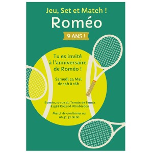 Invitation � personnaliser - Tennis