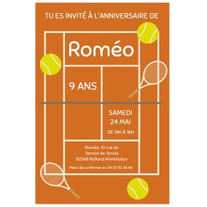 Invitation � personnaliser - Terrain de Tennis