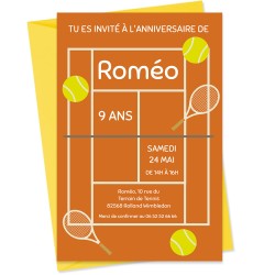 Invitation � personnaliser - Terrain de Tennis. n�1