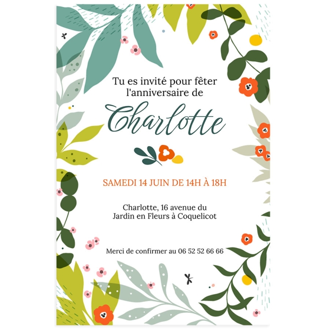 Invitation � personnaliser -  Bloom 