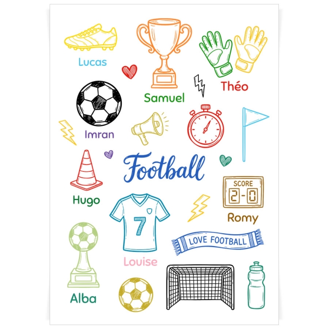 Planche de tatouages � personnaliser - Foot color 