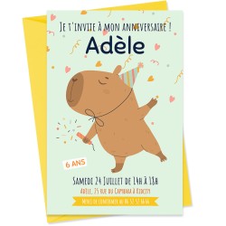 Invitation à personnaliser - Capybara confettis. n°1