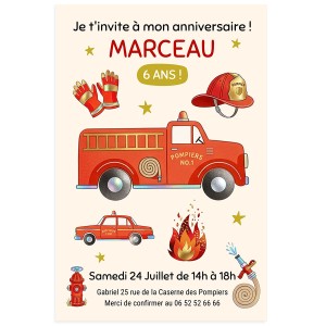 Invitation à personnaliser - Pompier