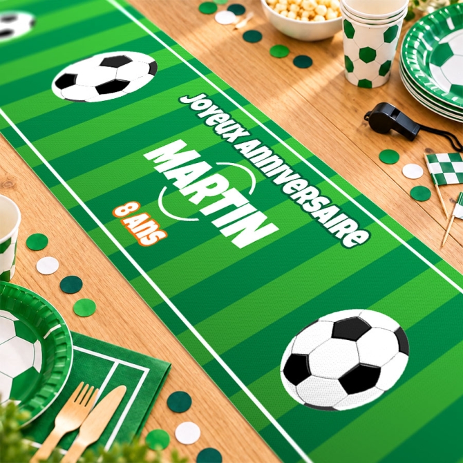 Chemin de table � personnaliser - Foot 