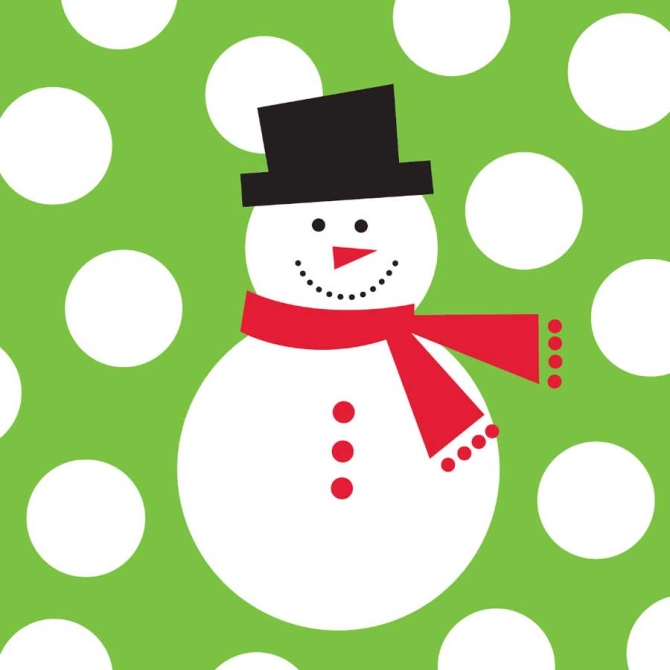 100 Petites Serviettes Snowman Fun 