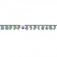 Guirlande lettres Happy Birthday Hiboux