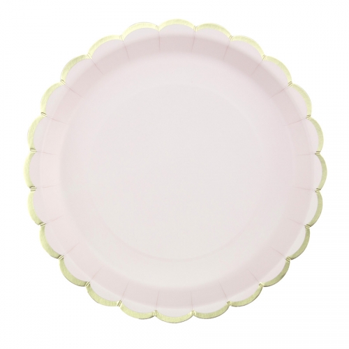 Bote  Fte Festonnes Rose Pastel et Or 