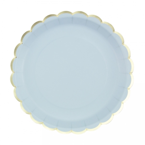 Bote  Fte Festonnes Bleu Pastel et Or 