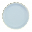 Contient : 1 x 8 Assiettes Festonnes Bleu Pastel et Or