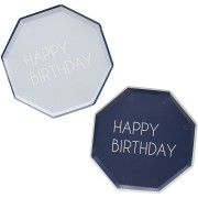 Grande Boîte à Fête Happy Birthday Bleu Mixte