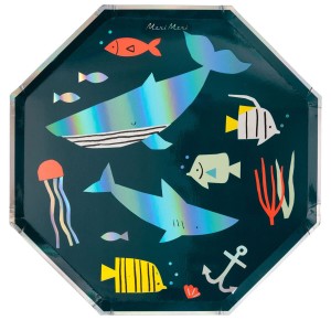 Stickers personnalisés pour enfants - La baleine reine sous la mer