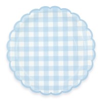 Thème anniversaire Festonnée Vichy Bleu pour l'anniversaire de votre enfant