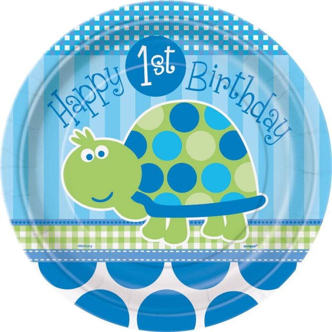 Maxi bote  fte First Birthday Tortue Bleu 