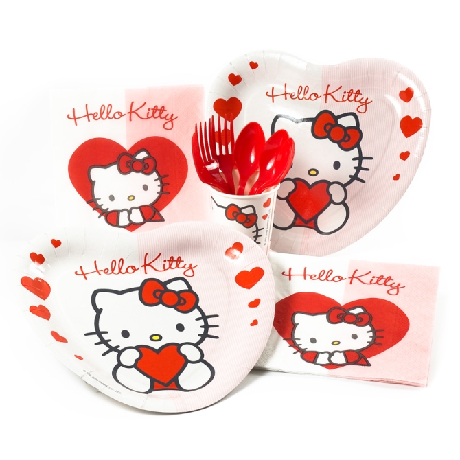 Bote invit supplmentaire Hello Kitty Coeur rouge 