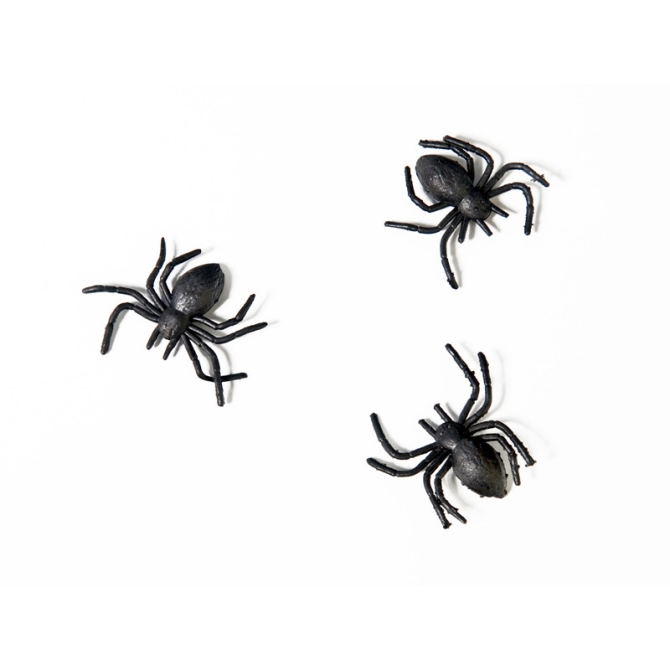 Lot De 50 Araignées En Plastique Noir - Décoration Halloween Réaliste, Pour Farces Et Jeux
